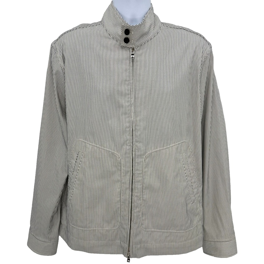 Mr P. Jacket Mens L Striped Cotton Blouson Made Portugal MR PORTER